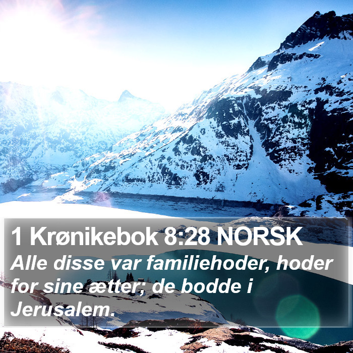 1 Krønikebok 8:28 NORSK Bible Study