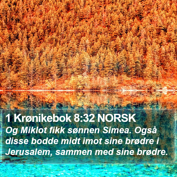 1 Krønikebok 8:32 NORSK Bible Study