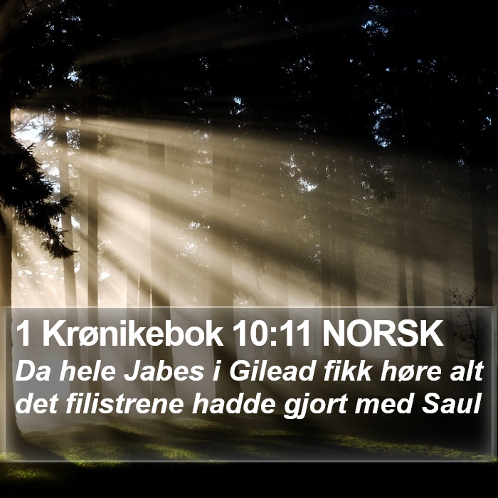 1 Krønikebok 10:11 NORSK Bible Study