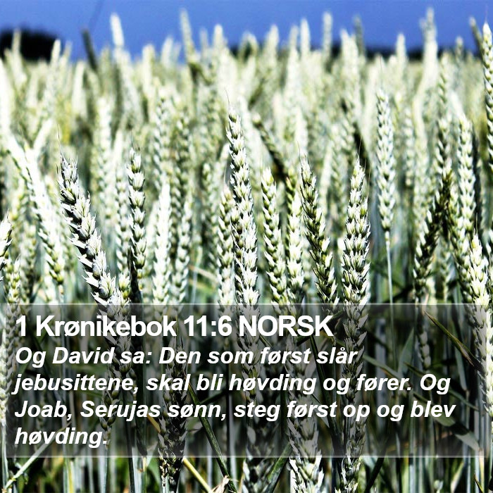 1 Krønikebok 11:6 NORSK Bible Study