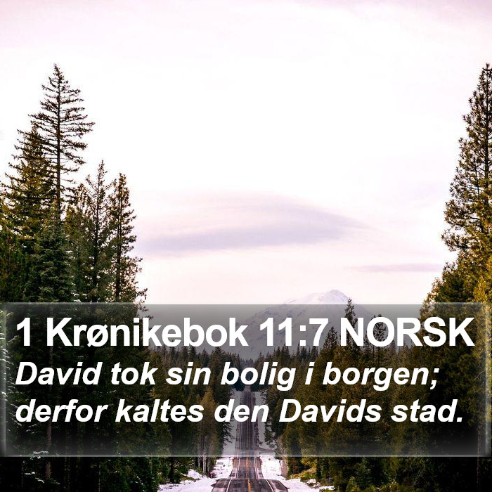 1 Krønikebok 11:7 NORSK Bible Study