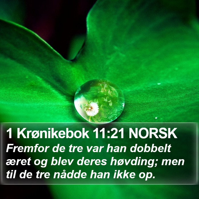 1 Krønikebok 11:21 NORSK Bible Study