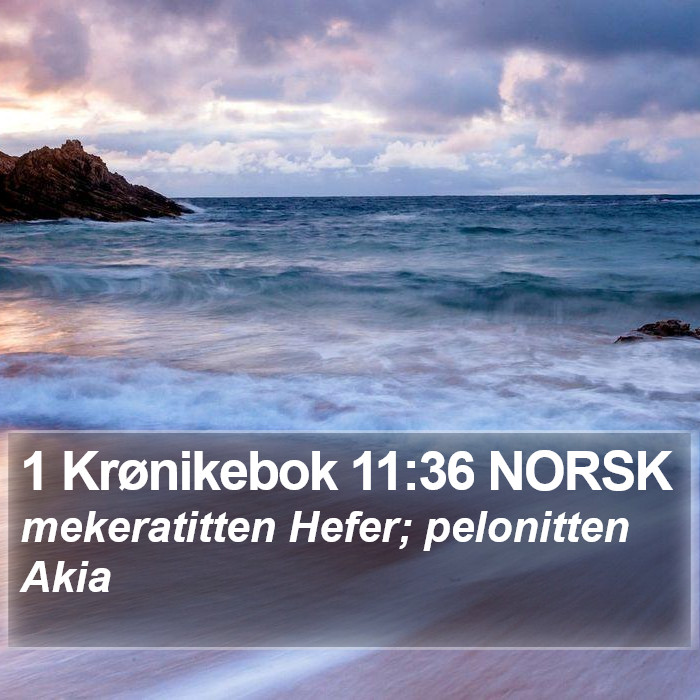1 Krønikebok 11:36 NORSK Bible Study