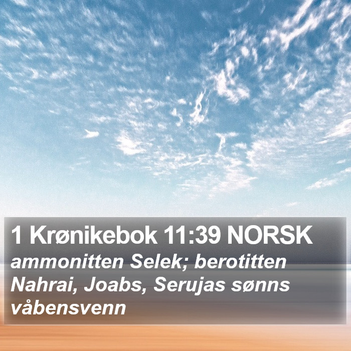 1 Krønikebok 11:39 NORSK Bible Study