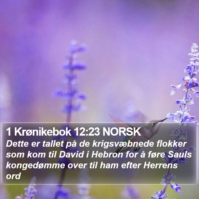 1 Krønikebok 12:23 NORSK Bible Study