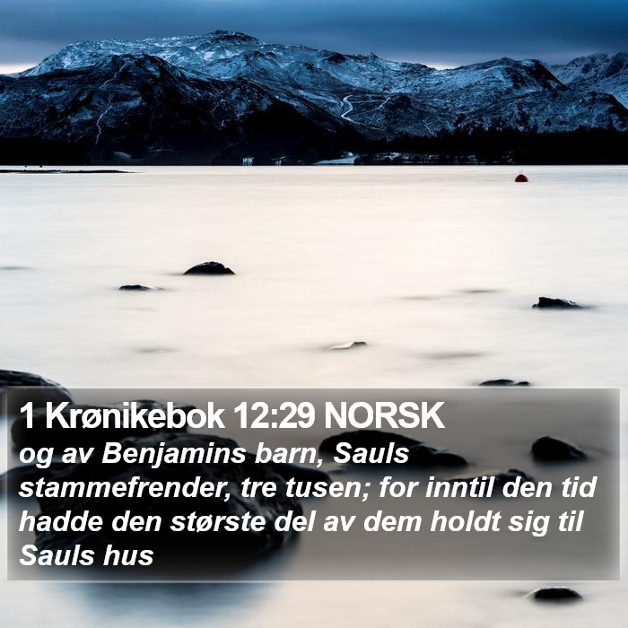 1 Krønikebok 12:29 NORSK Bible Study