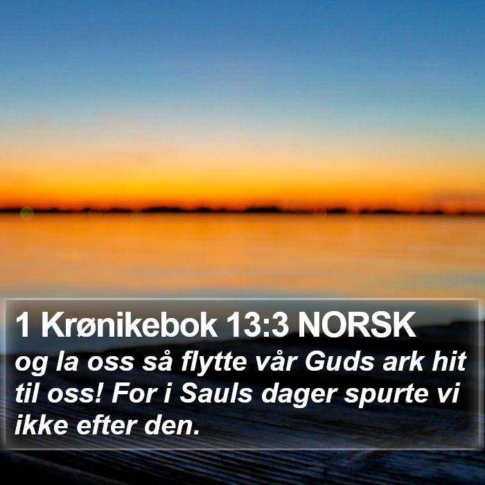 1 Krønikebok 13:3 NORSK Bible Study