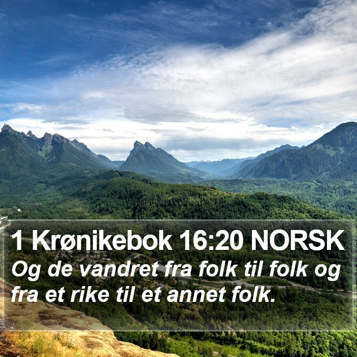 1 Krønikebok 16:20 NORSK Bible Study