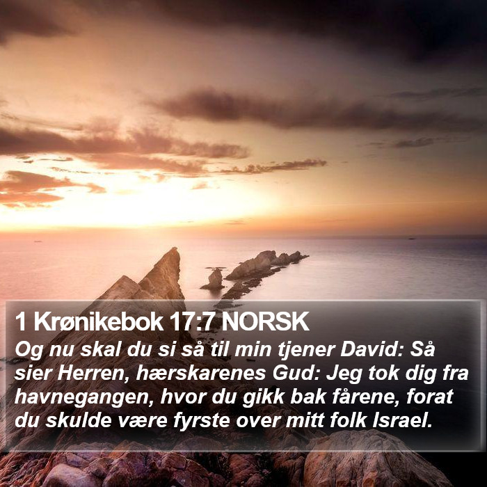 1 Krønikebok 17:7 NORSK Bible Study