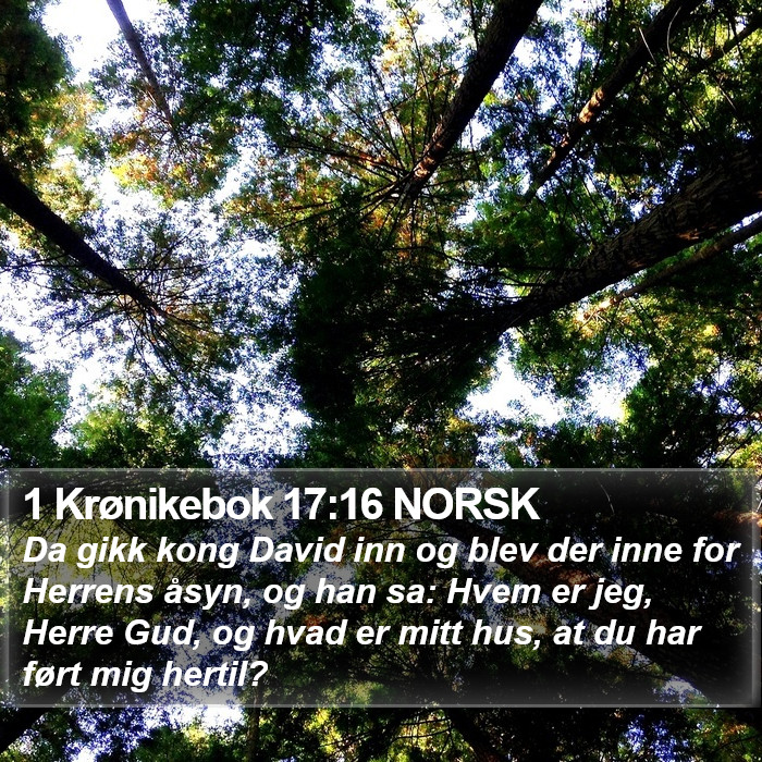 1 Krønikebok 17:16 NORSK Bible Study