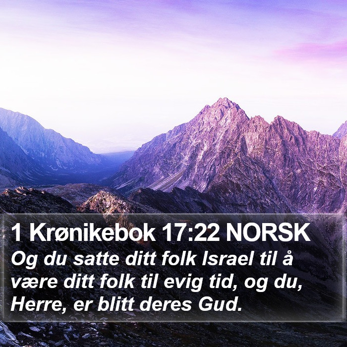 1 Krønikebok 17:22 NORSK Bible Study