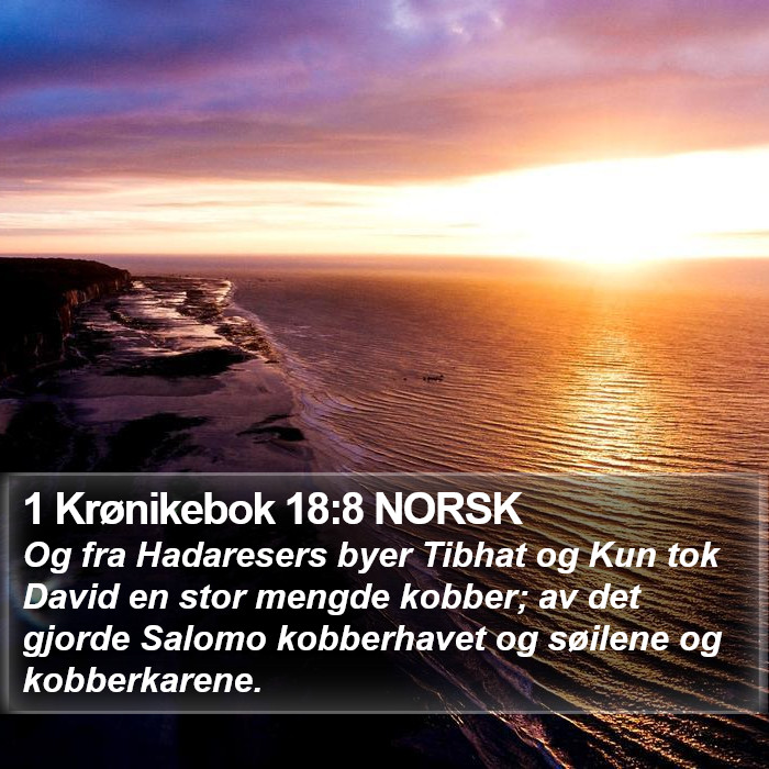 1 Krønikebok 18:8 NORSK Bible Study