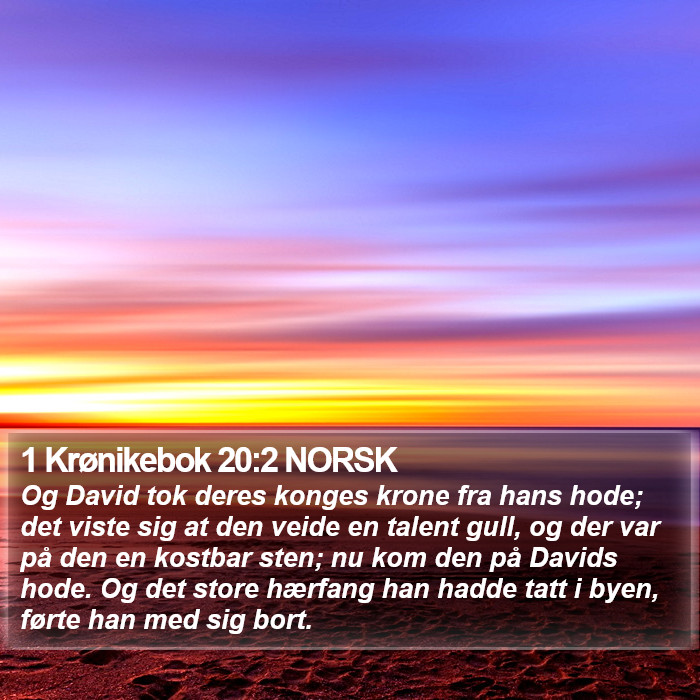 1 Krønikebok 20:2 NORSK Bible Study