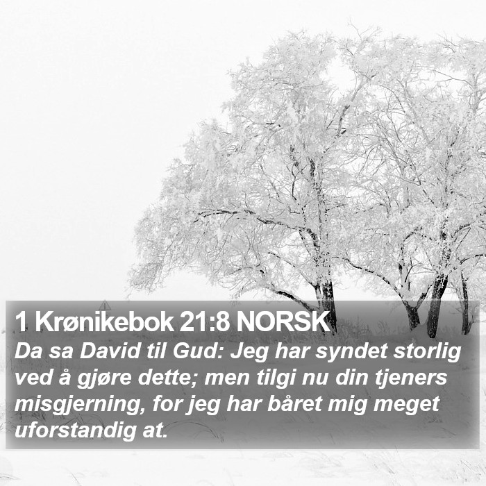 1 Krønikebok 21:8 NORSK Bible Study
