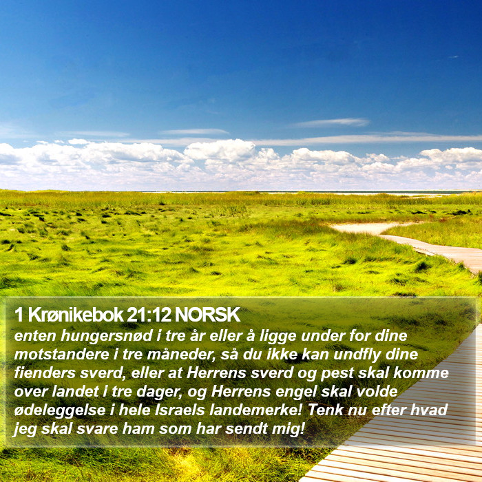 1 Krønikebok 21:12 NORSK Bible Study