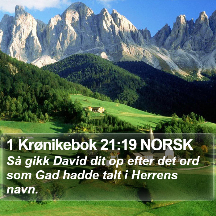 1 Krønikebok 21:19 NORSK Bible Study
