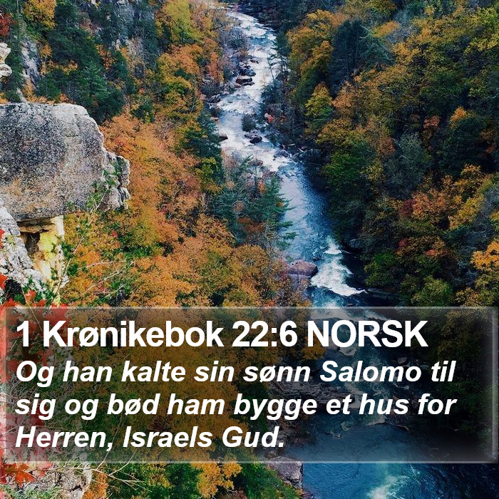 1 Krønikebok 22:6 NORSK Bible Study