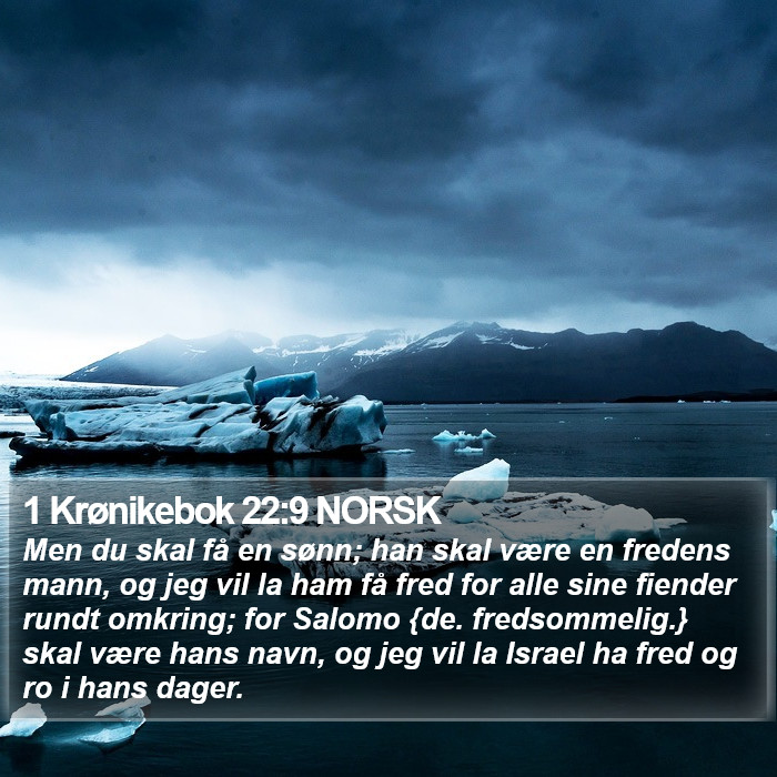1 Krønikebok 22:9 NORSK Bible Study