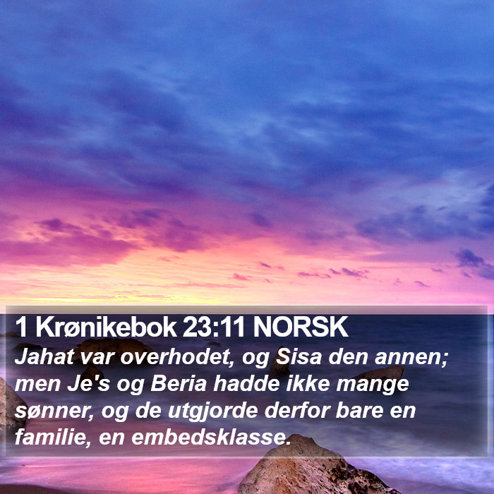 1 Krønikebok 23:11 NORSK Bible Study