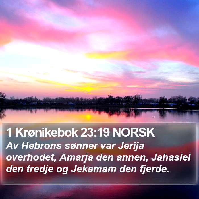 1 Krønikebok 23:19 NORSK Bible Study