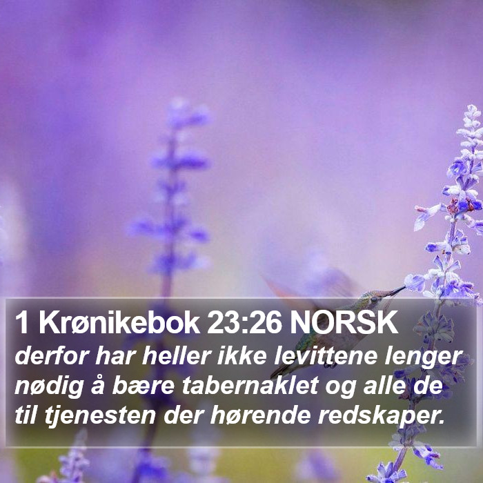1 Krønikebok 23:26 NORSK Bible Study