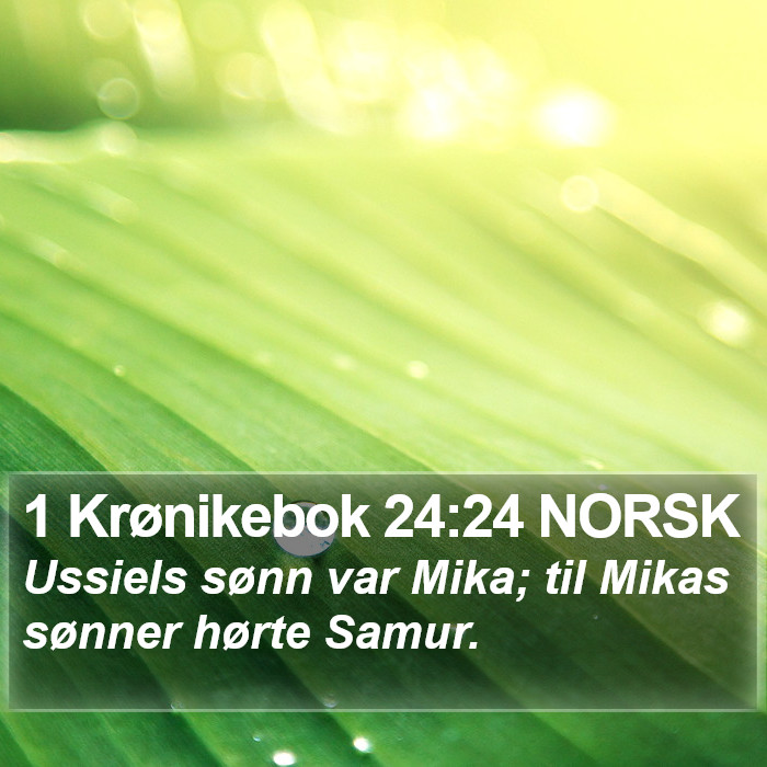 1 Krønikebok 24:24 NORSK Bible Study