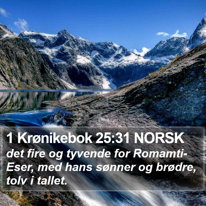 1 Krønikebok 25:31 NORSK Bible Study