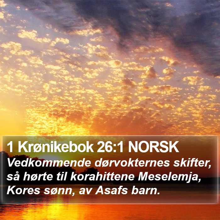 1 Krønikebok 26:1 NORSK Bible Study