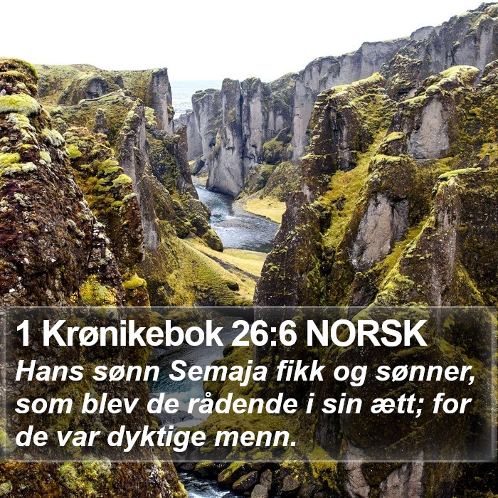 1 Krønikebok 26:6 NORSK Bible Study