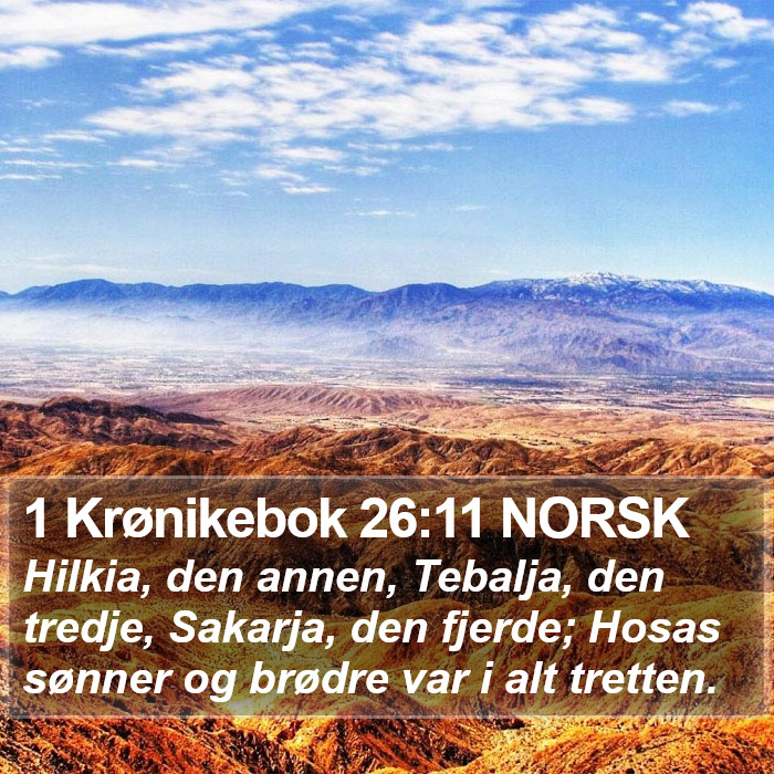 1 Krønikebok 26:11 NORSK Bible Study