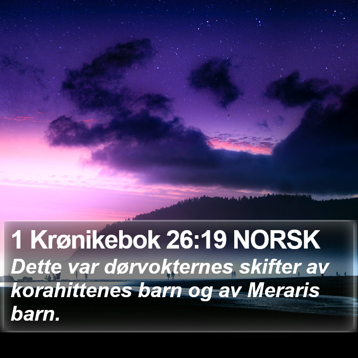 1 Krønikebok 26:19 NORSK Bible Study