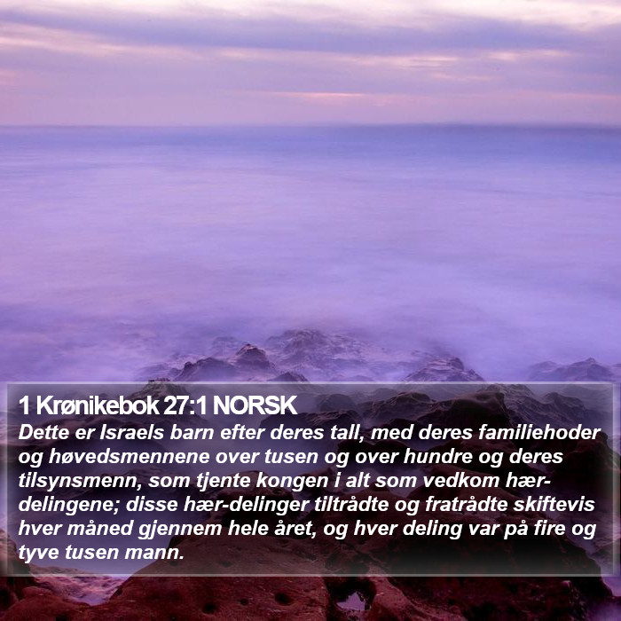 1 Krønikebok 27:1 NORSK Bible Study