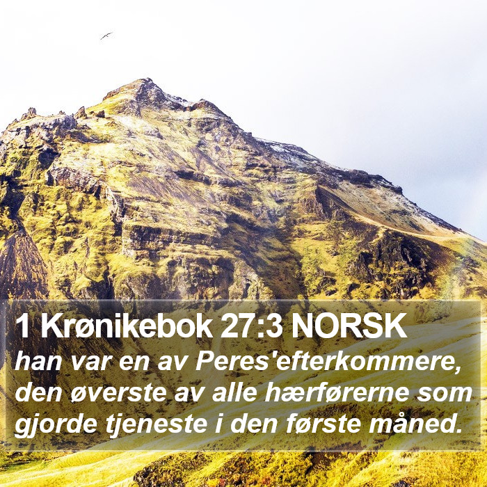 1 Krønikebok 27:3 NORSK Bible Study