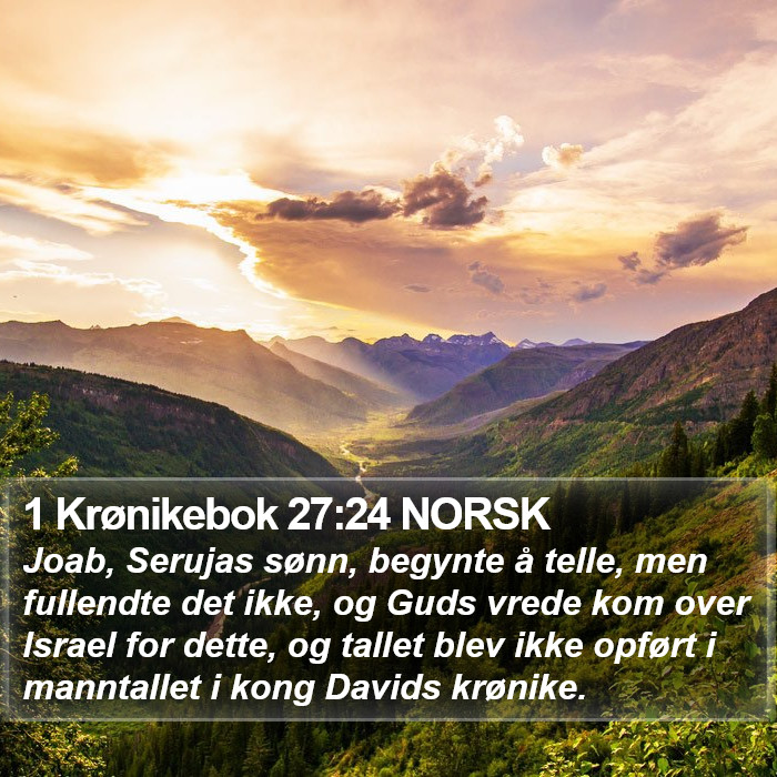 1 Krønikebok 27:24 NORSK Bible Study