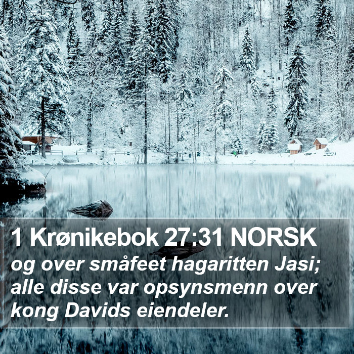 1 Krønikebok 27:31 NORSK Bible Study