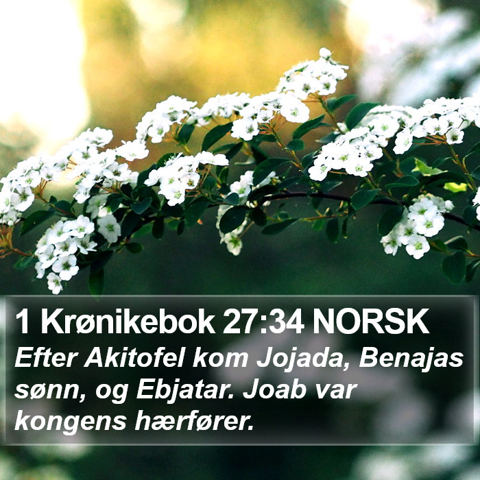 1 Krønikebok 27:34 NORSK Bible Study