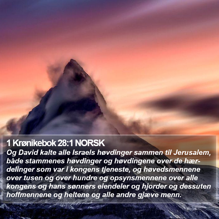 1 Krønikebok 28:1 NORSK Bible Study