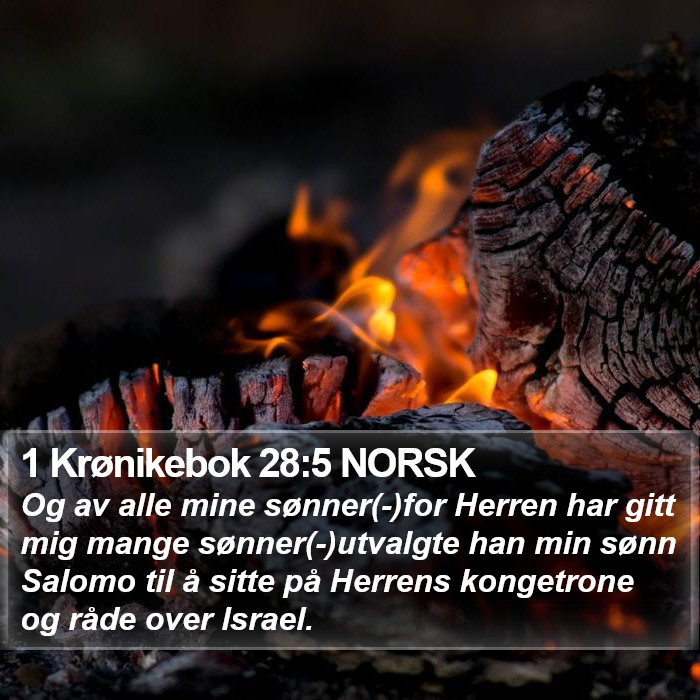 1 Krønikebok 28:5 NORSK Bible Study