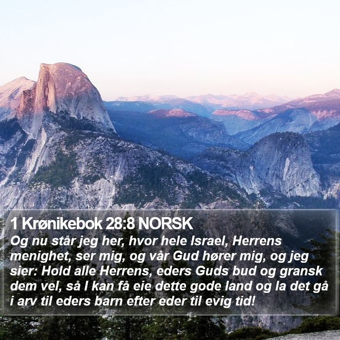 1 Krønikebok 28:8 NORSK Bible Study