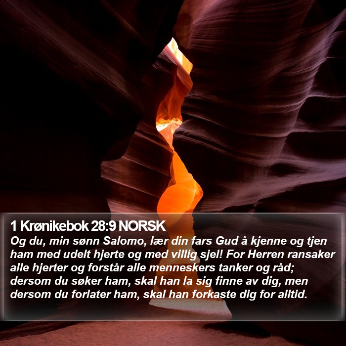 1 Krønikebok 28:9 NORSK Bible Study