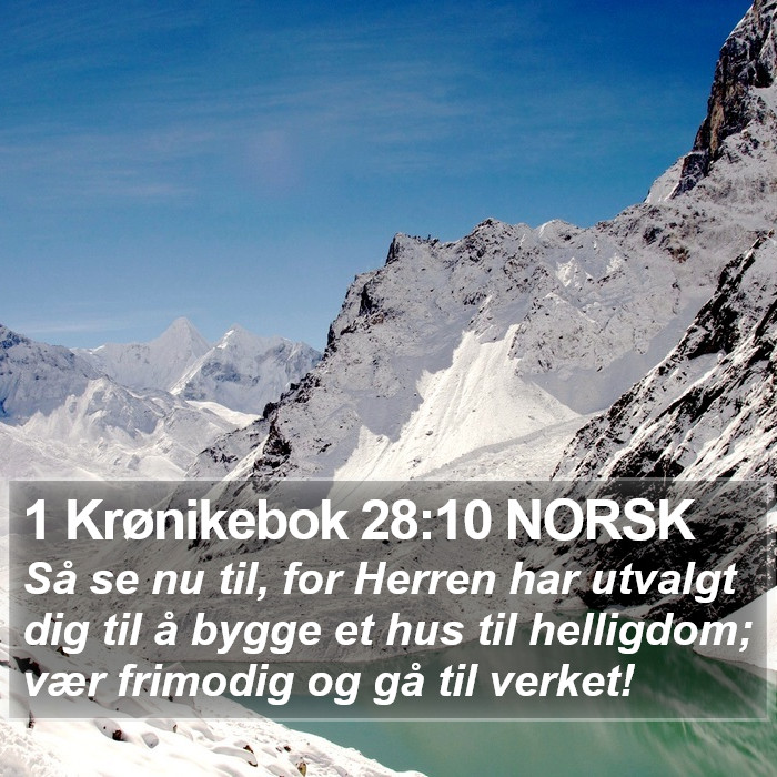 1 Krønikebok 28:10 NORSK Bible Study