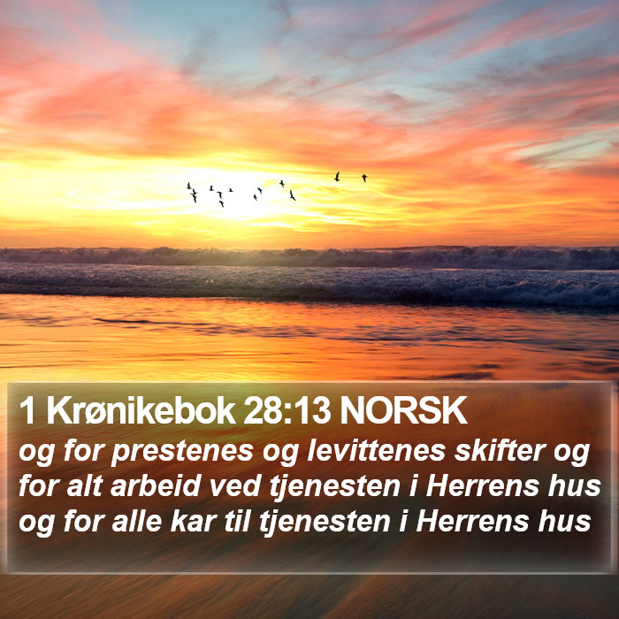 1 Krønikebok 28:13 NORSK Bible Study
