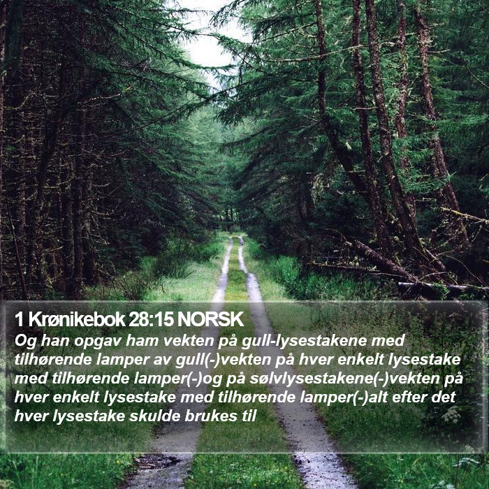 1 Krønikebok 28:15 NORSK Bible Study