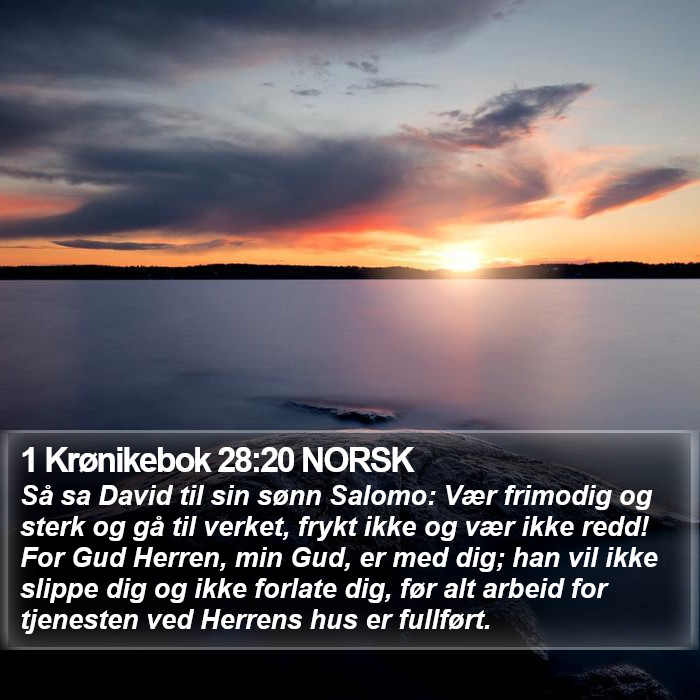 1 Krønikebok 28:20 NORSK Bible Study