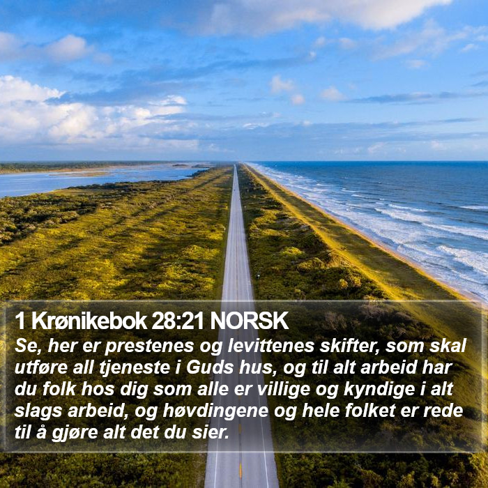 1 Krønikebok 28:21 NORSK Bible Study