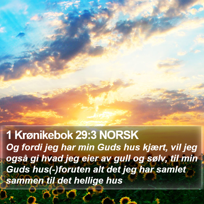 1 Krønikebok 29:3 NORSK Bible Study