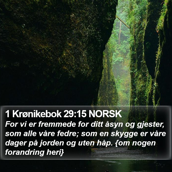 1 Krønikebok 29:15 NORSK Bible Study