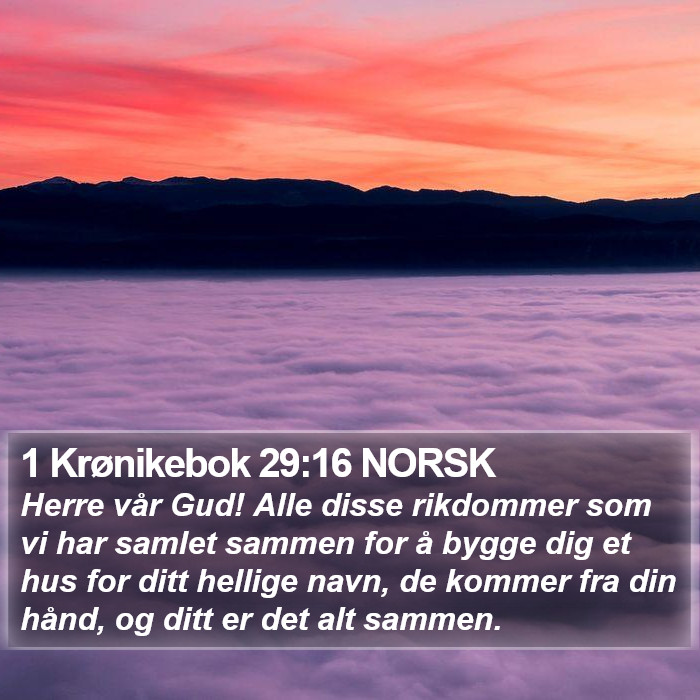 1 Krønikebok 29:16 NORSK Bible Study