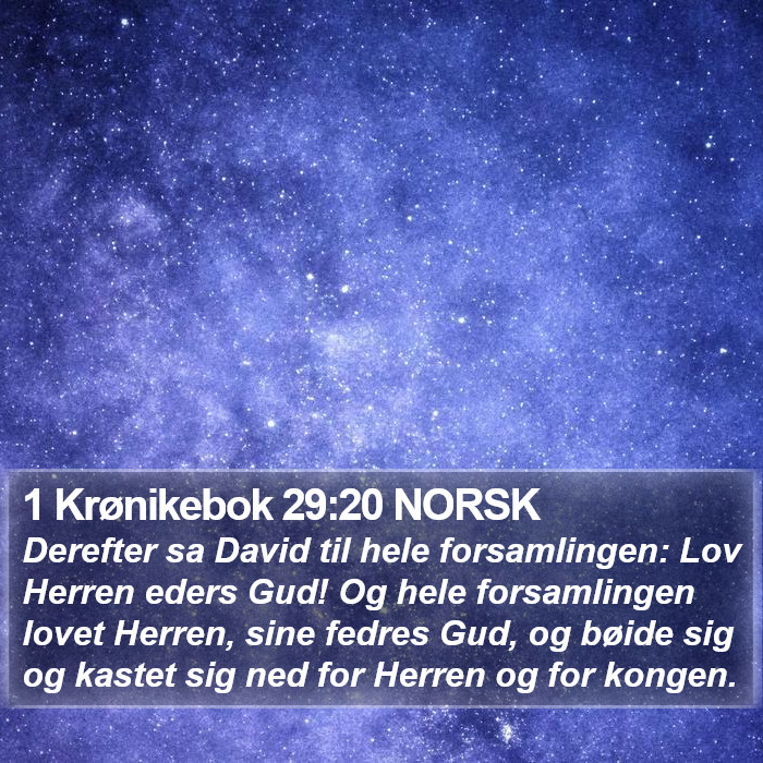 1 Krønikebok 29:20 NORSK Bible Study