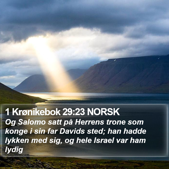 1 Krønikebok 29:23 NORSK Bible Study